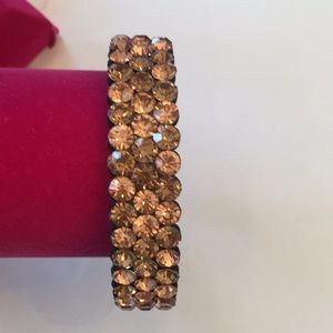New Apricot Color Crystals covered Ponytail Holder